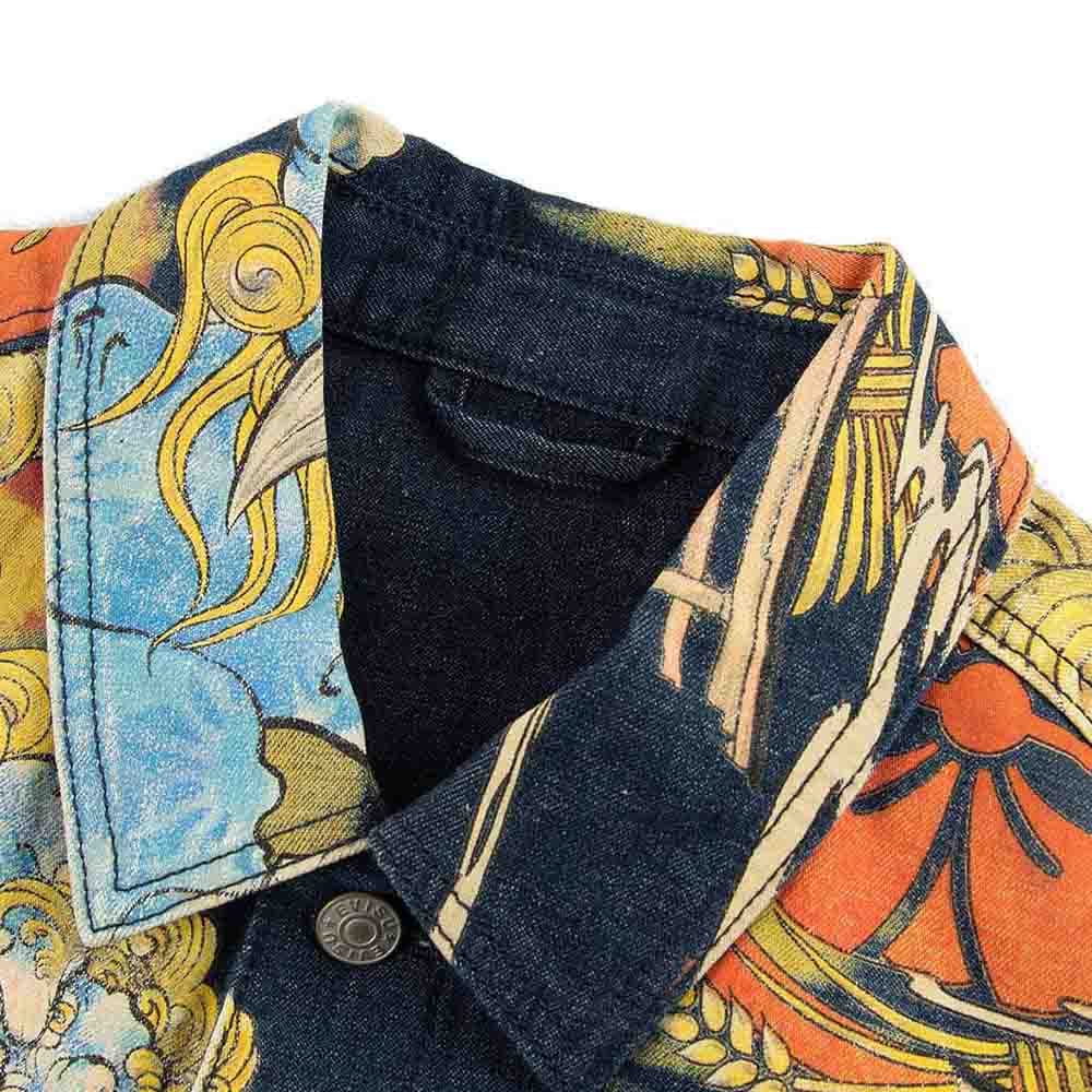 KOMAINU VINTAGE JAPANESE PAINTING PRINT DENIM JACKET