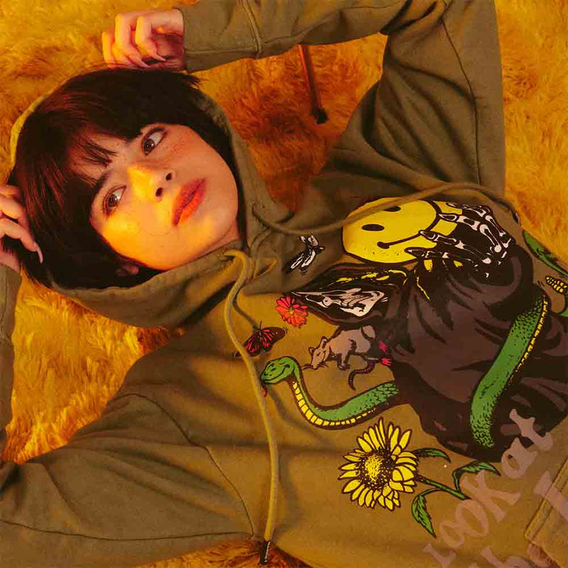 SMILEY LOOK AT THE BRIGHT SIDE HOODIE