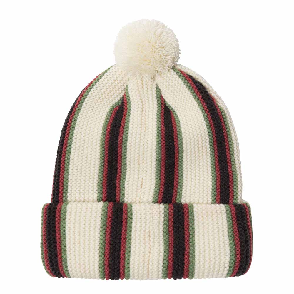 STRIPED POM BEANIE