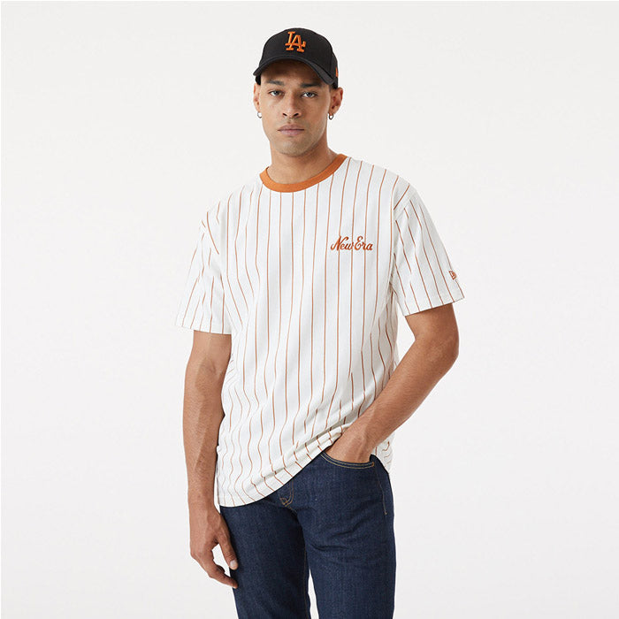 NEW ERA PINSTRIPE WHITE OVERSIZED T-SHIRT