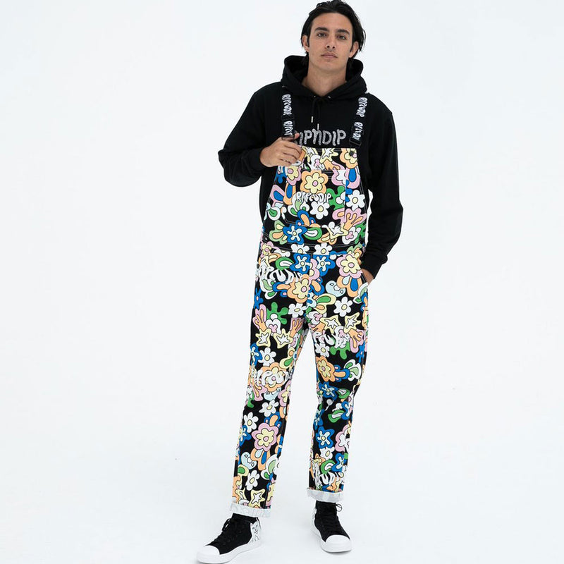 FLOWER CHILD COTTON TWILL OVERALLS